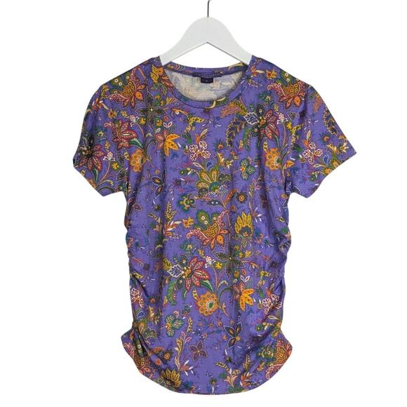 Ralph Lauren Collection Purple Jacobean Floral Paisley Print Top XL - Picture 7 of 7